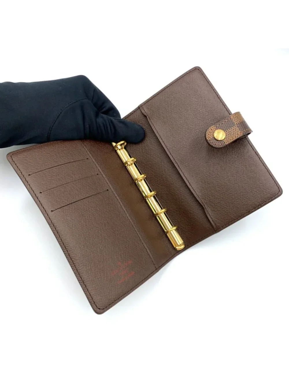 Louis Vuitton Agenda PM Damier Brown Notebook Cover Gold